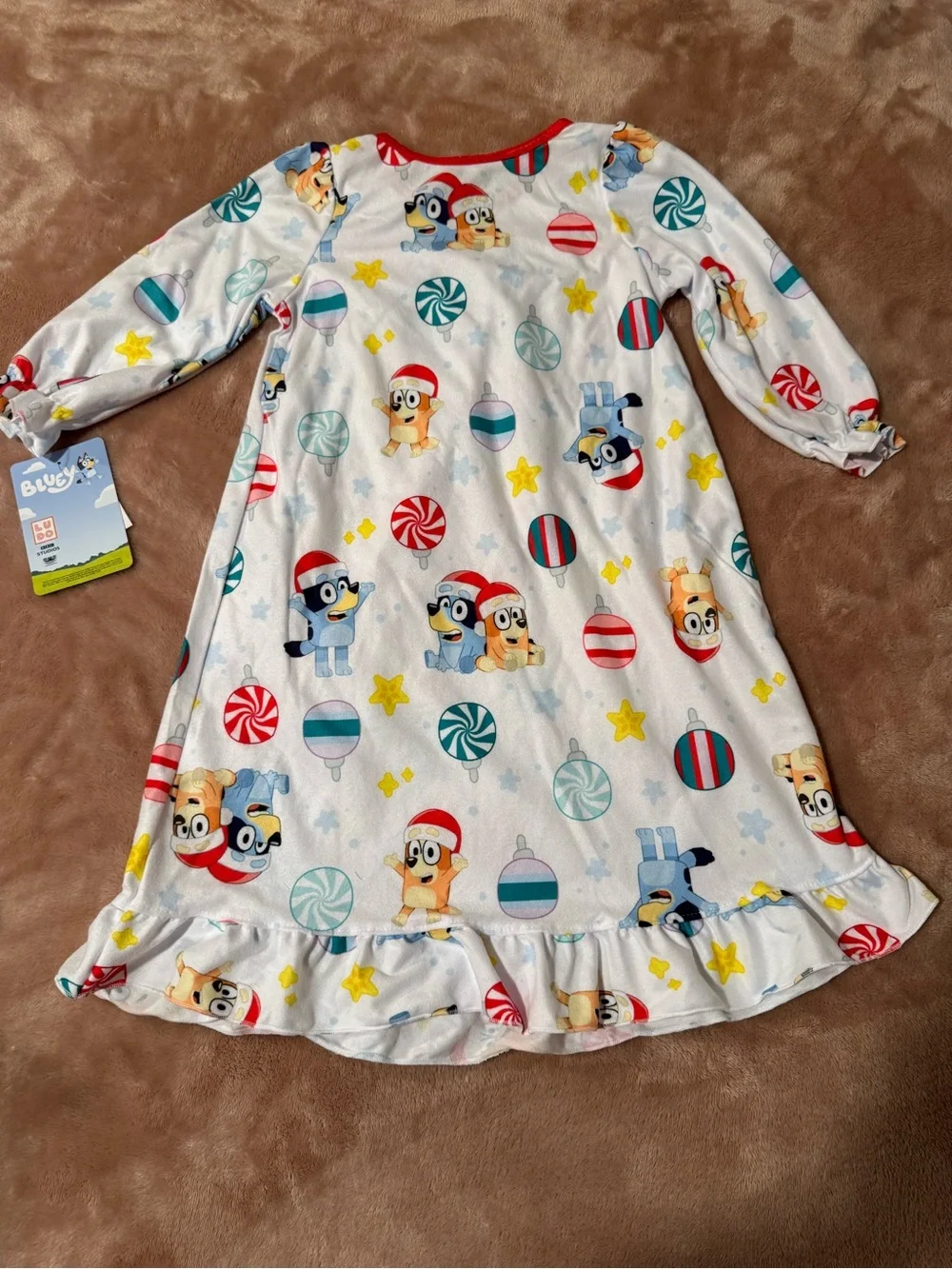 NWT Bluey Holiday Flame Resistant Nightgown, Toddler Size 2T